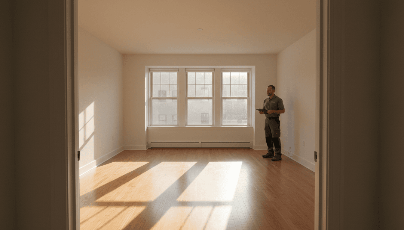 Empty apartment ready for tenant after professional cleanout