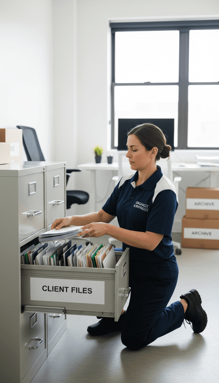 Mr. Nomads team member handling documents securely